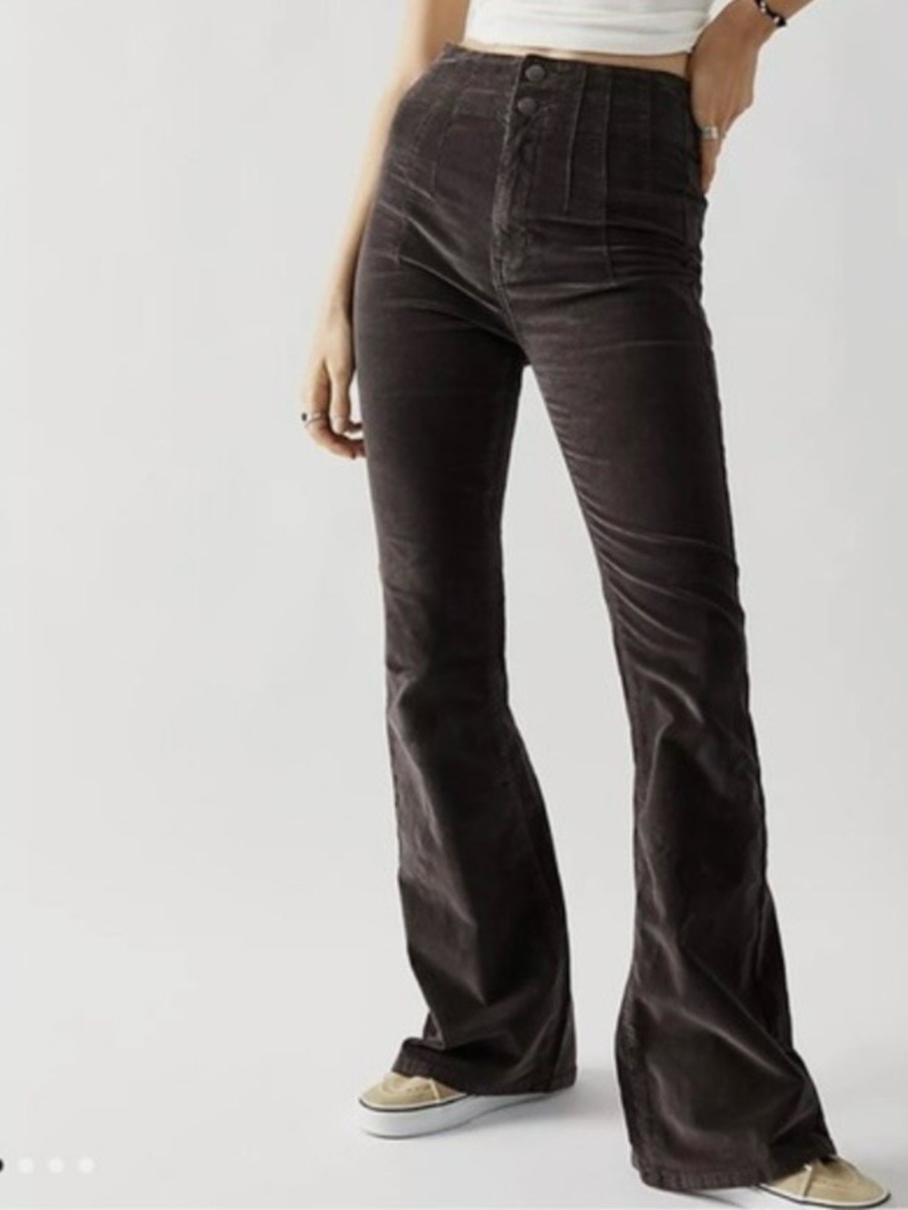 Free People We The Free Jayde Corduroy Flare Pants Dark Brown 70s Boho – Size 29